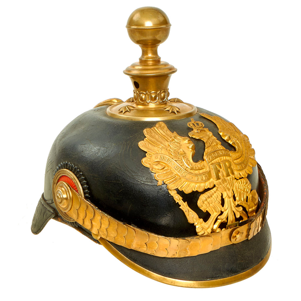 Original Imperial German WWI Prussian Artillery Officer Model 1895 Pickelhaube Helmet - Kugelhelm Original Items
