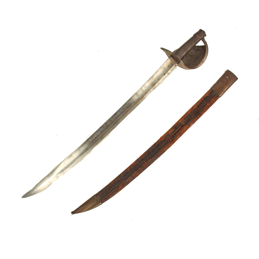 Original French Franco-Mexican War Era M1833 Naval Boarding Cutlass With Original Leather Scabbard Original Items