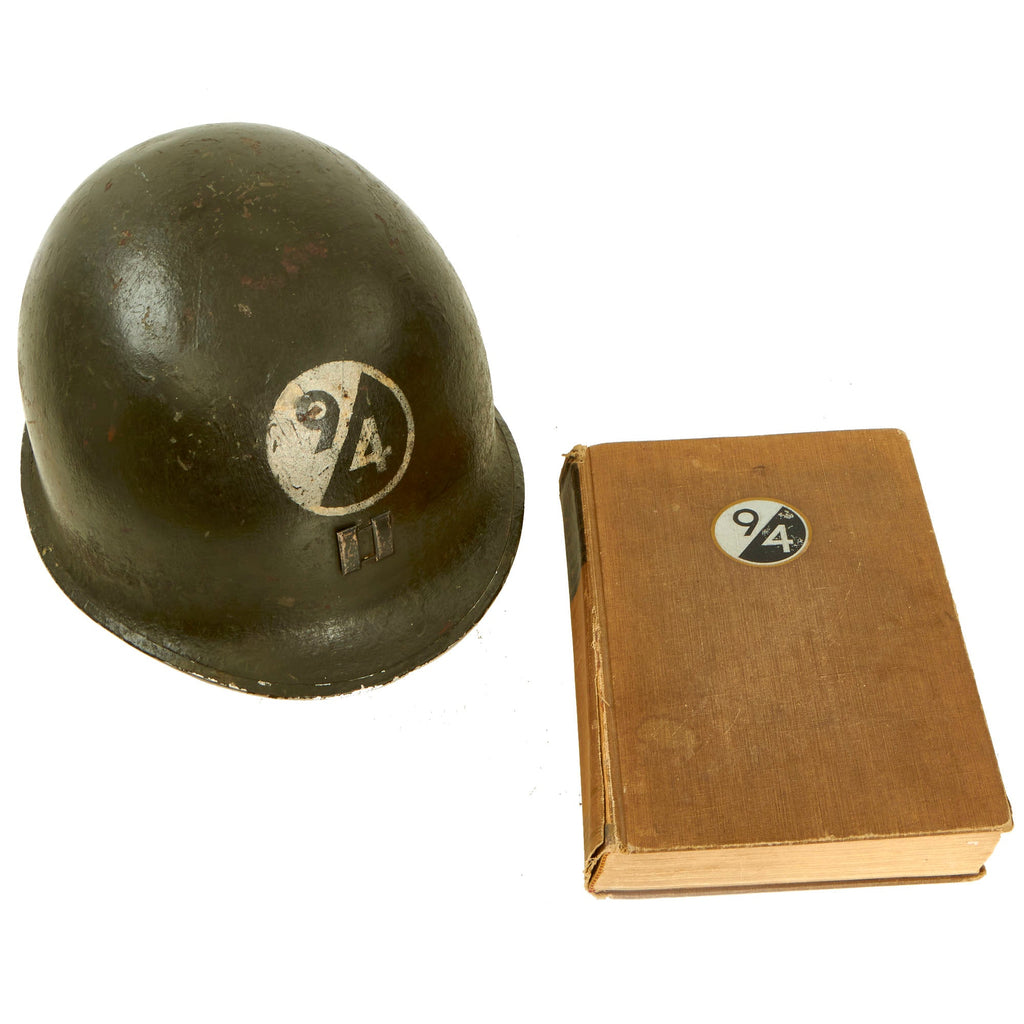 Original U.S. WWII 94th Infantry Division M1 McCord Fixed Bale Helmet Named to Captain Robert U. Cassel with Signed First Edition 94th ID Book Original Items