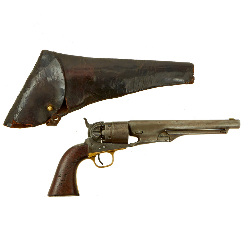 Original U.S. Civil War Colt M1860 Army .44cal Revolver Marked to 1st Alabama Cav. with Period Holster - Matching Serial 108183 Made in 1863 Original Items