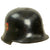 Original German WWII M34 Square Dip Fire Police Helmet with Double Decals - Stahlhelm Feuerwehr Original Items