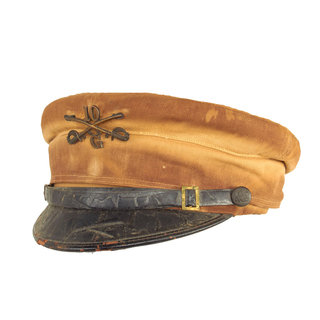 Original U.S. Philippine-American War Era Named 10th Cavalry “Buffalo Soldiers” Regiment M1902 Visor Cap Original Items