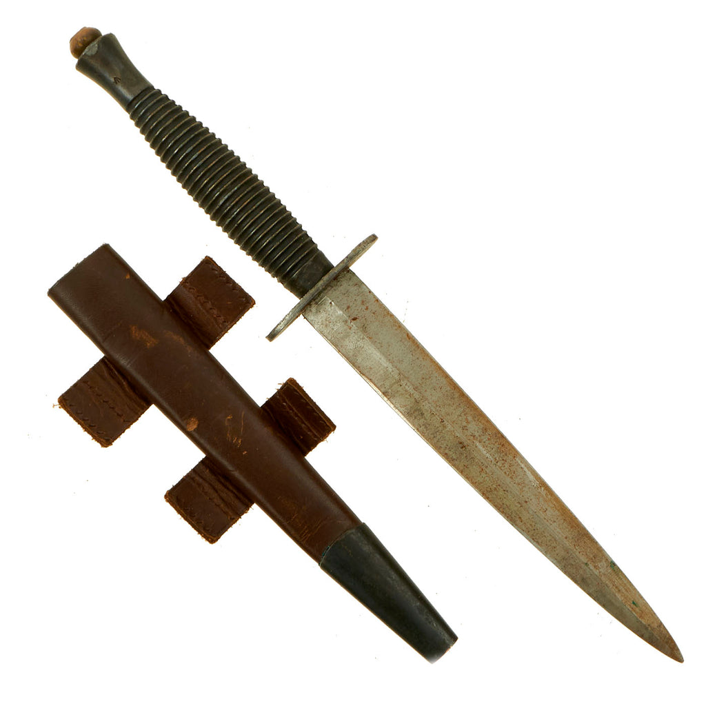 Original British WWII 3rd Pattern Fairbairn Sykes Fighting Knife with Scabbard Original Items