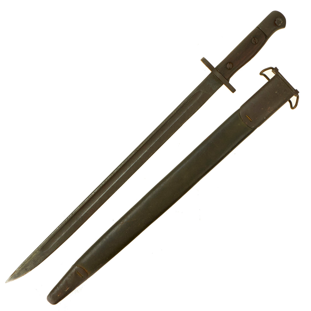 Original British WWI P-1907 Enfield Bayonet by James A. Chapman with P17 Scabbard - Dated 1916 Original Items