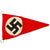 Original German WWII Set of Three Small NSDAP National Socialist Multi-Piece Pennant Flags - 5 1/4" x 9 1/4" Original Items