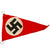 Original German WWII Set of Three Small NSDAP National Socialist Multi-Piece Pennant Flags - 5 1/4" x 9 1/4" Original Items