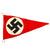 Original German WWII Set of Three Small NSDAP National Socialist Multi-Piece Pennant Flags - 5 1/4" x 9 1/4" Original Items
