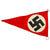 Original German WWII Set of Three Small NSDAP National Socialist Multi-Piece Pennant Flags - 5 1/4" x 9 1/4" Original Items