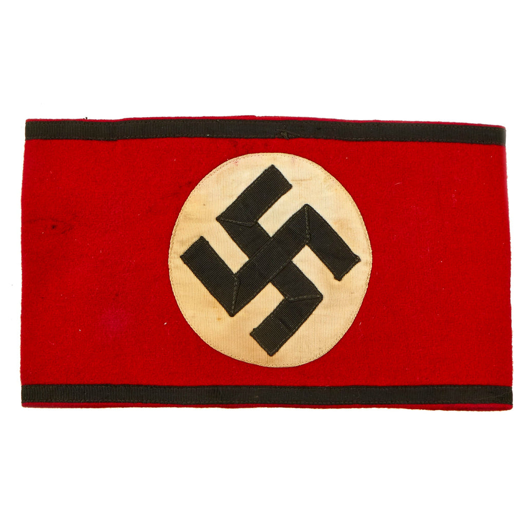 Original German Pre-WWII SS Member's Wool & Rayon Multi-Piece Armband with Paper SS RZM Tag Original Items