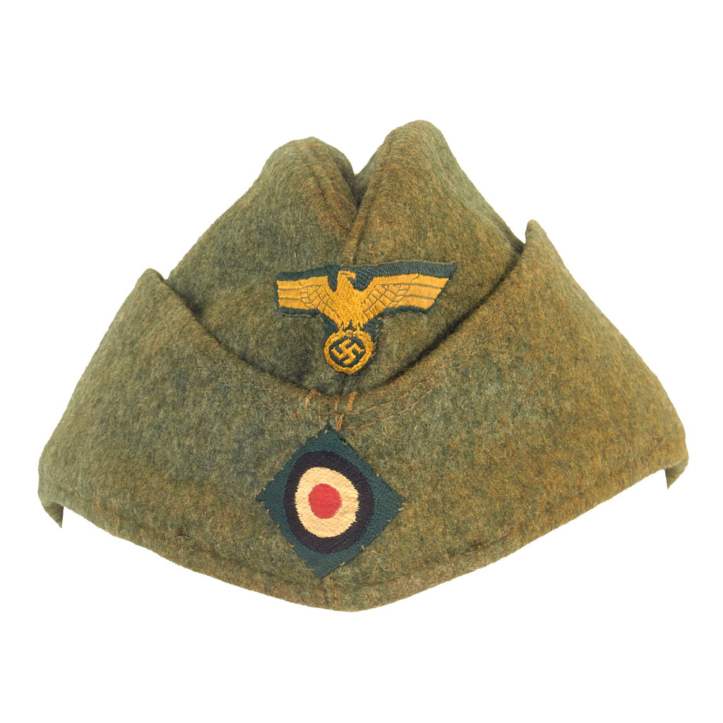 Original German WWII Named Kriegsmarine 1941 dated Coastal Artillery M38 Overseas Wool Cap by K.H. Flauber - size 56 1/2 Original Items