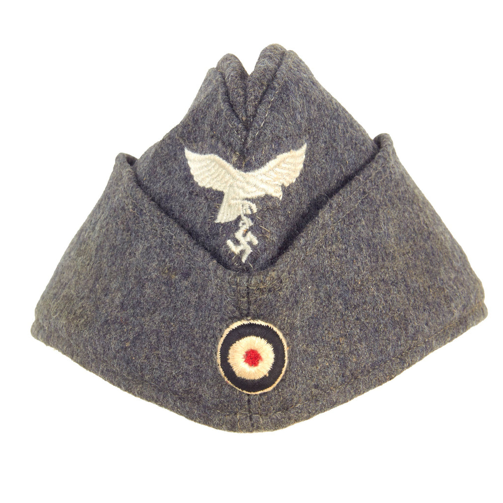 Original German WWII 1943 dated Luftwaffe EM-NCO 58cm M38 Overseas Wool Cap - RBNr. Marked Original Items