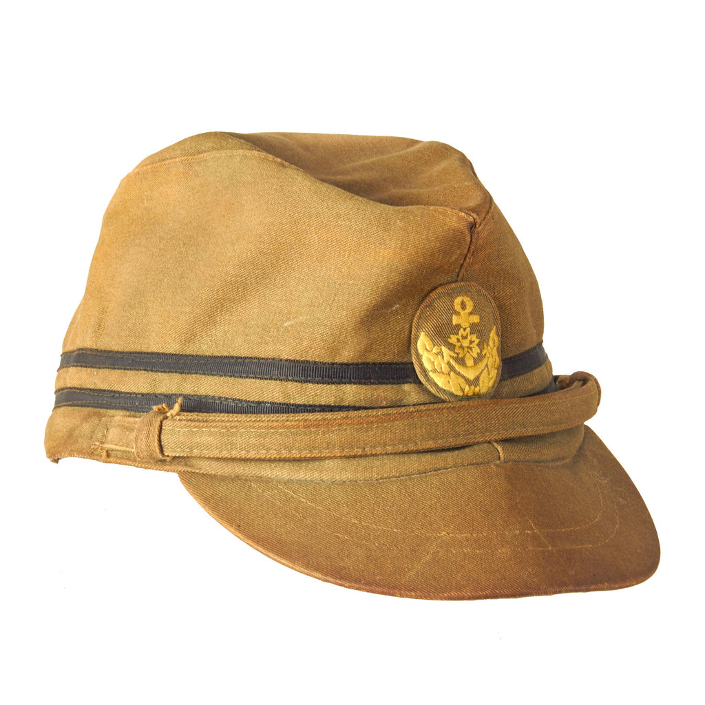 Original WWII Japanese Special Naval Landing Forces Officer Cotton Forage Cap Original Items