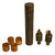 Original Japanese WWII Inert Type 91 Hand Fragmentation Grenades with Boosters and Original Cardboard Tube; Dated 1938 and 1941 - Inert Original Items