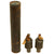 Original Japanese WWII Inert Type 91 Hand Fragmentation Grenades with Boosters and Original Cardboard Tube; Dated 1938 and 1941 - Inert Original Items