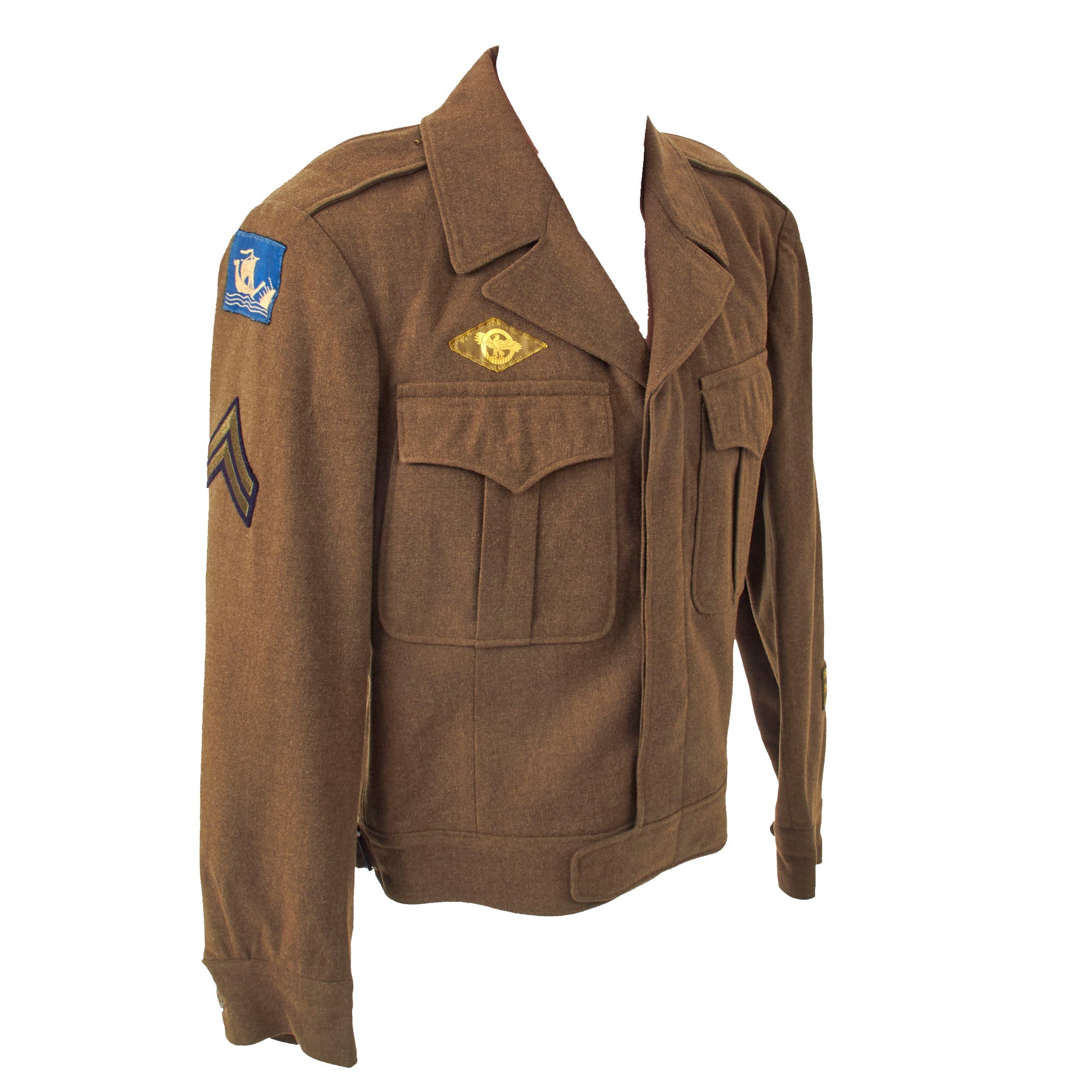 Ike Length Brown Police Jacket US USMC Marine Corps Ike Jacket