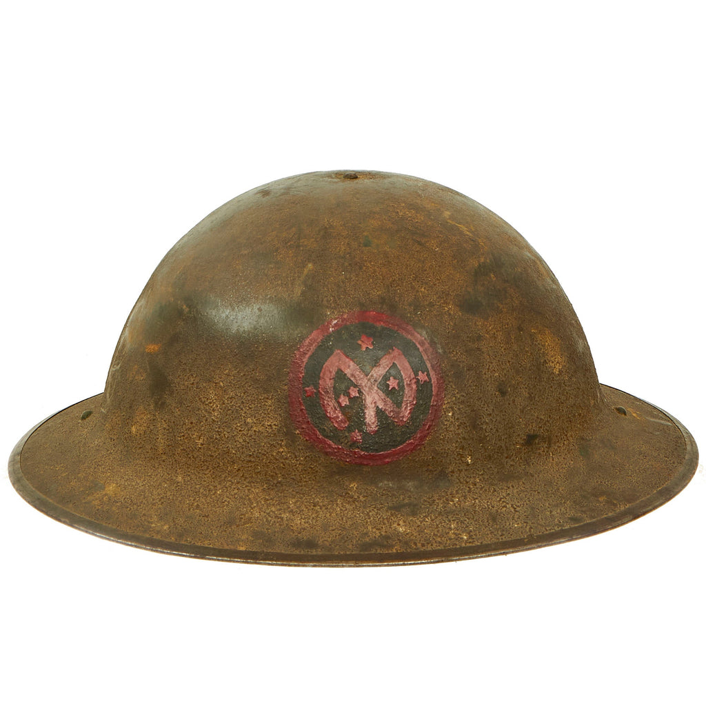 Original U.S. WWI Named 27th Infantry Division, Field Artillery M1917 Doughboy Helmet - Complete, Size 7 ⅛ Original Items