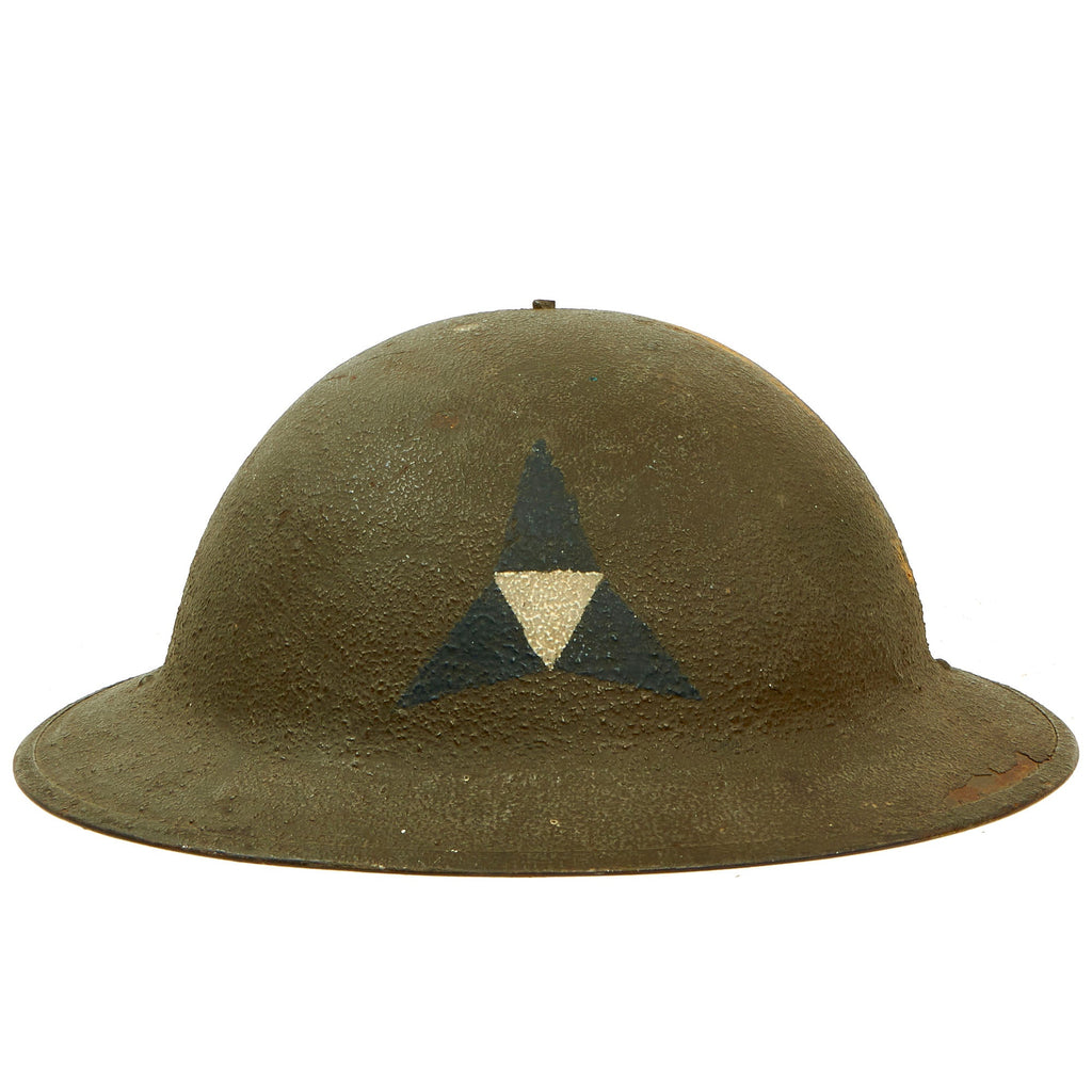 Original WWI U.S. Army III Corps Marked M1917 Doughboy Helmet with Liner & Chinstrap - Size 6 ⅞ Original Items