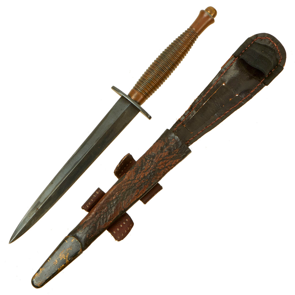 Original British WWII Early Third Pattern Fairbairn-Sykes Fighting Knife with Scabbard - Import Marked ENGLAND Original Items