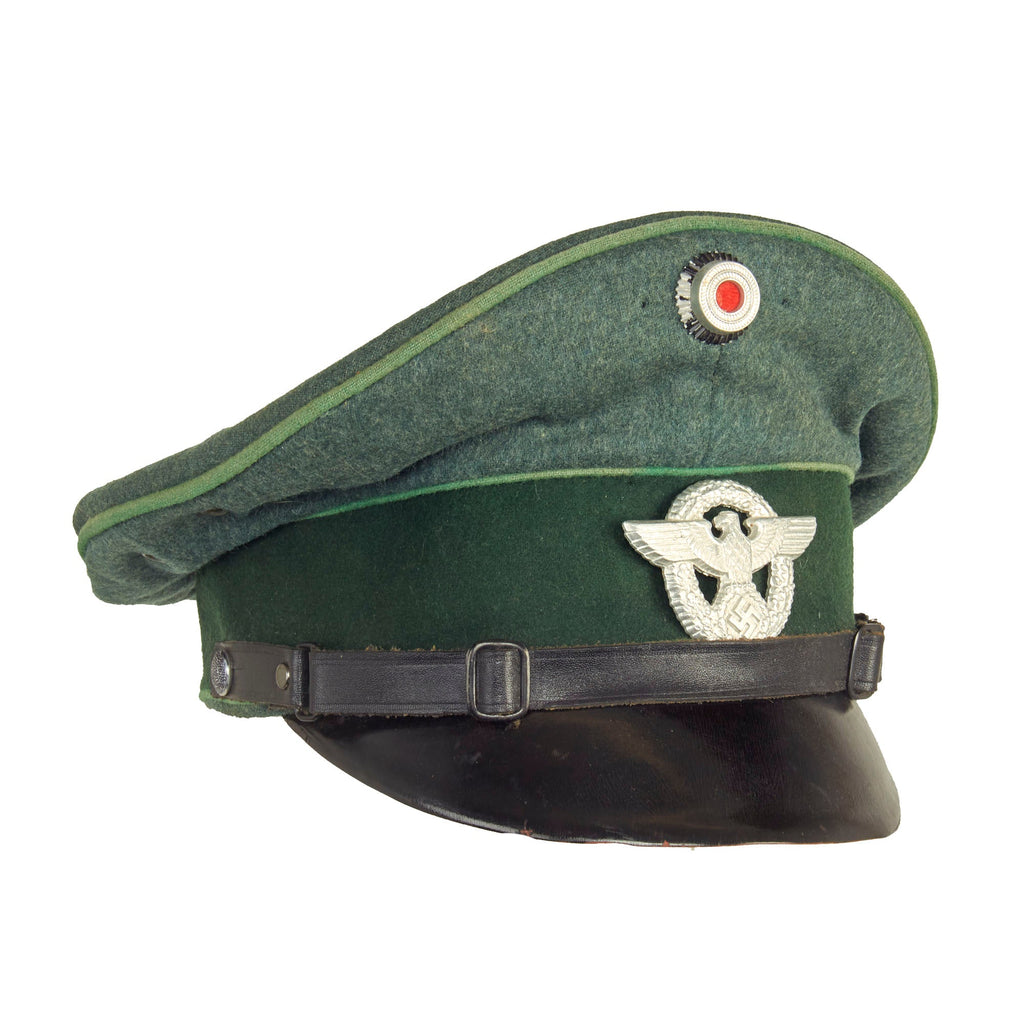 Original German WWII Schutzpolizei Protection Police NCO's Schirmmütze Visor Cap Original Items
