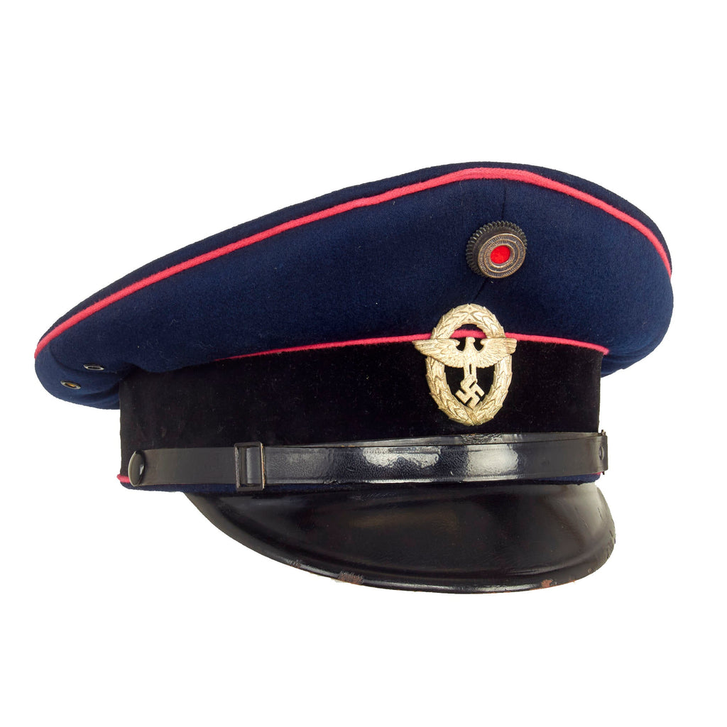 Original German WWII Named Fire Protection Police EM/NCO Schirmmütze Visor Cap by Alkero - size 58 Original Items