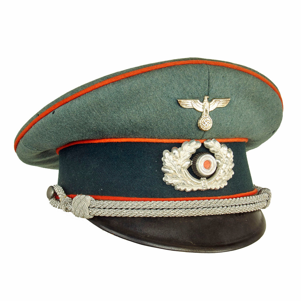 Original German WWII Army Heer Artillery Officers Schirmmütze Visor Cap by Franz Spangemacher Original Items