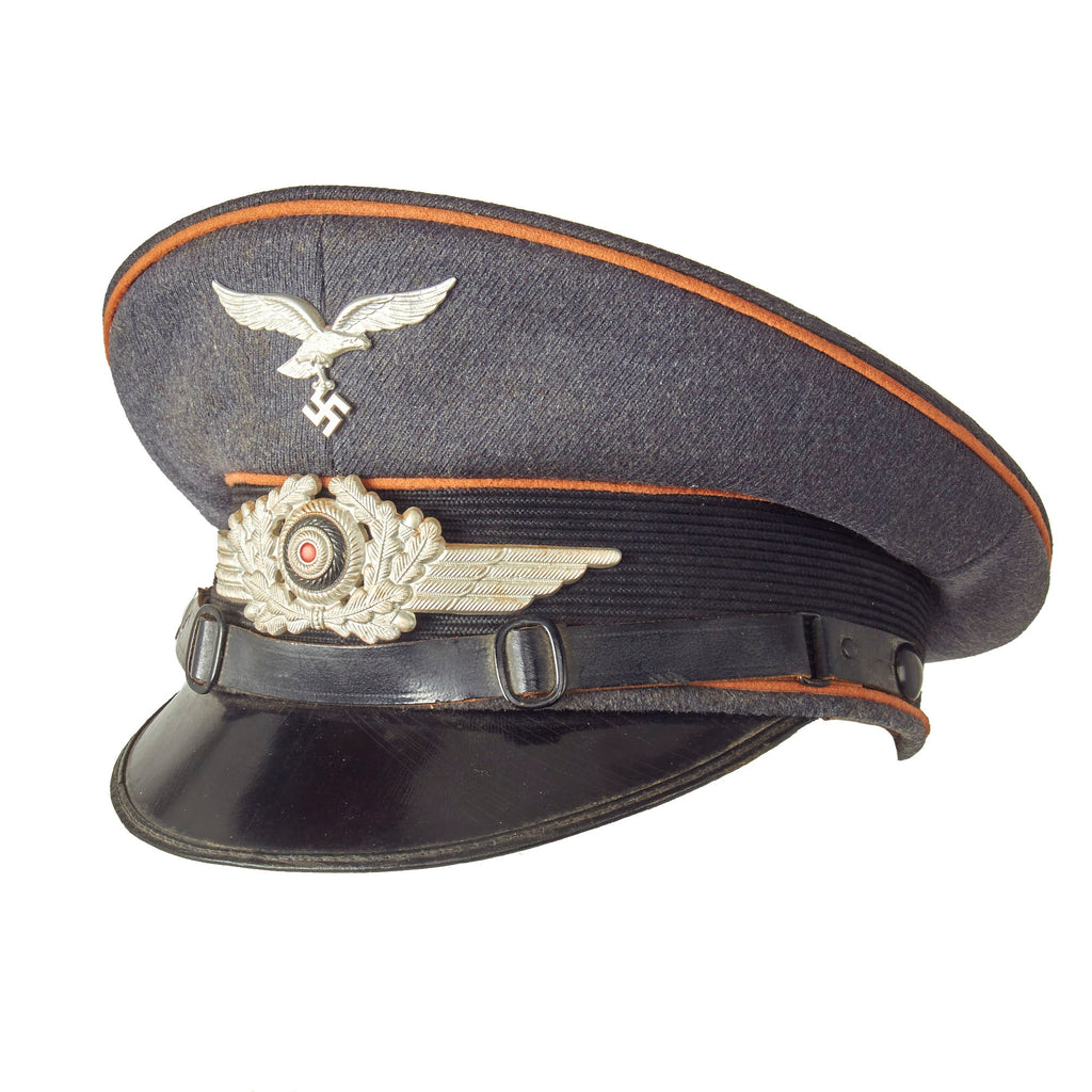Original German WWII 1939 dated Luftwaffe Signals EM/NCO Visor Cap by Albert Kempf - Size 56 1/2 Original Items