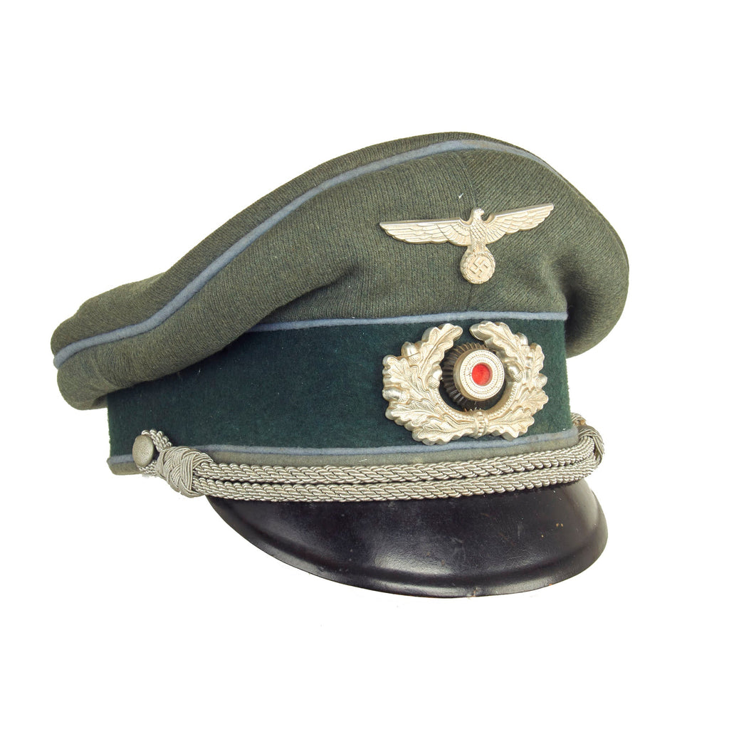 Original German WWII Army Heer Vehicle & Supply Troops Officers Schirmmütze Visor Crush Cap by EREL Original Items