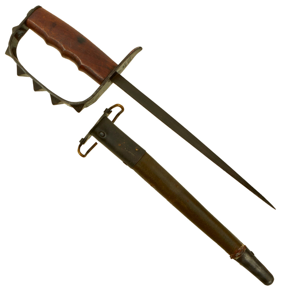 Original U.S. WWI M1917 Trench Knife by L.F. & C. dated 1917 with Scabbard by Jewell dated 1918 Original Items