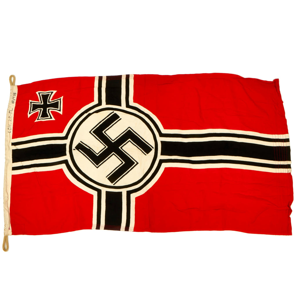 Original German WWII 80cm x 135cm National Battle Flag by LOH - Reichskriegsflagge Original Items