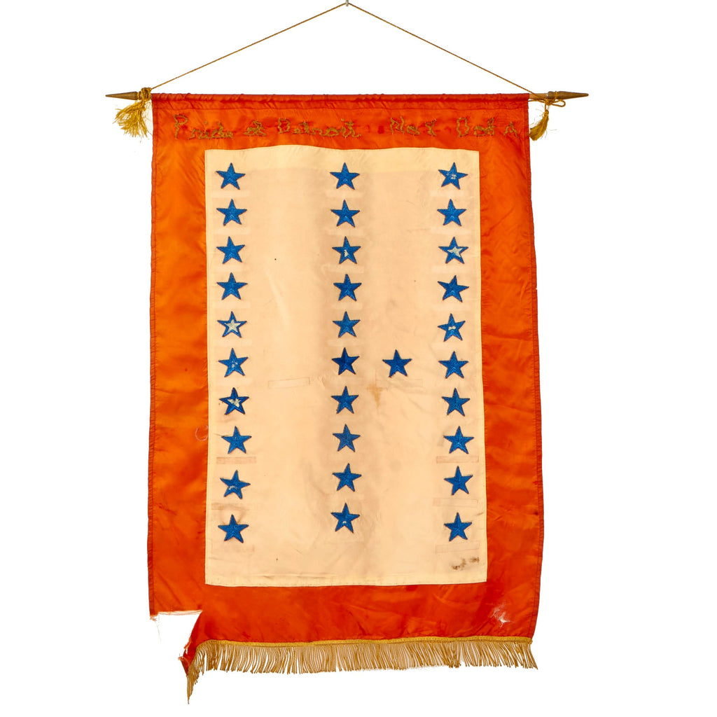 Original U.S. WWI Era “Pride of Detroit” 31 Star Blue Star Service Banner - 25 ½” x 38” Original Items