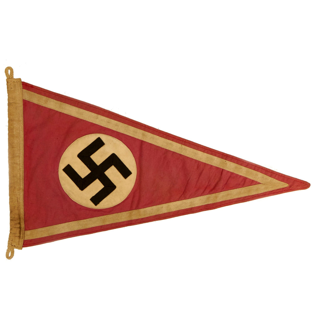 Original German WWII NSDAP National Socialist Vehicle Staff Pennant Flag - 9" x 17" Original Items