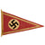 Original German WWII NSDAP National Socialist Vehicle Staff Pennant Flag - 9" x 17" Original Items