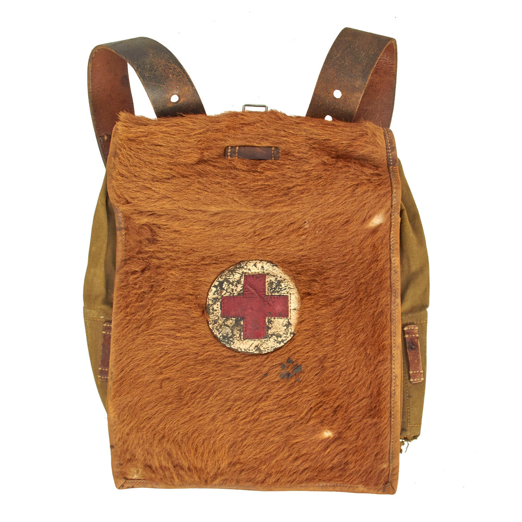 Original German WWII Medic Tornister 34 Cowhide Backpack with Shoulder Straps by Breslau - Dated 1939 Original Items
