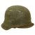 Original German WWII Texture Painted M42 Army Heer No Decal Size 66 Helmet with 57cm Liner & Chinstrap - Rare Unknown Maker “vl” Original Items