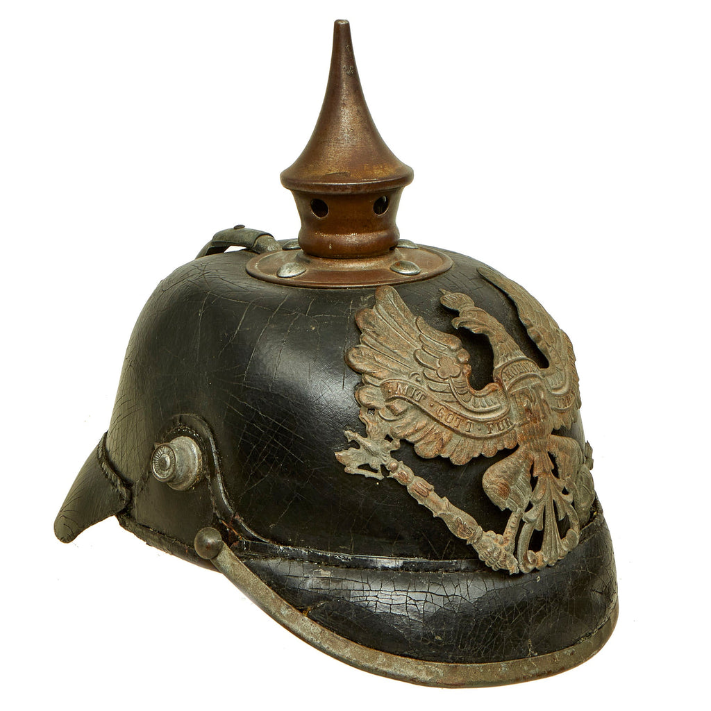 Original Imperial German WWI Prussian EM/NCO Infantry M1915 Pickelhaube Spiked Helmet Original Items