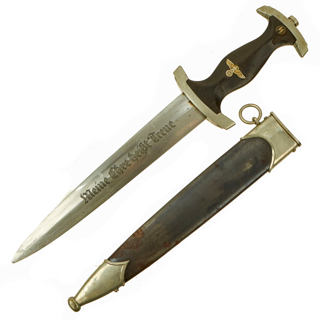 Original German WWII Early Numbered M33 SS Dagger by Richard Abr. Herder with Scabbard Original Items