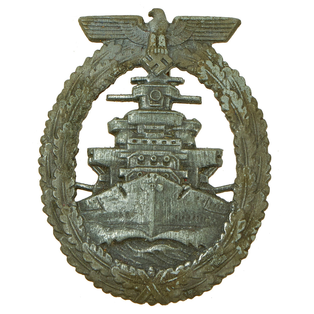 Original German WWII Late War High Seas Fleet Badge - Zinc Construction Original Items