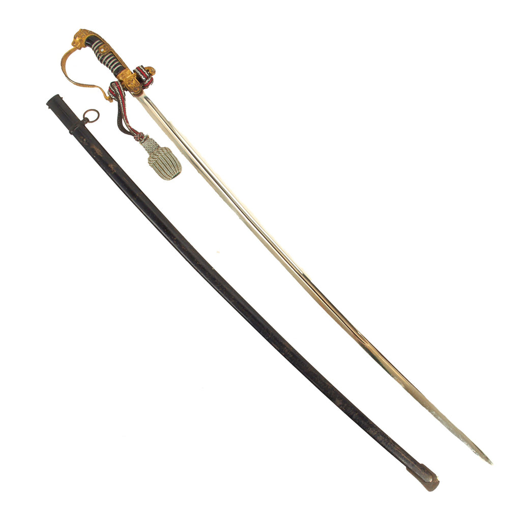 Original German WWII Field Marshal Series Lion Head Scharnhorst Pattern Army Officer Sword by Carl Eickhorn with Scabbard & Troddel Original Items
