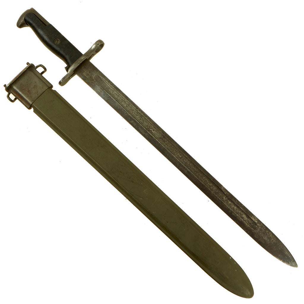 Original U.S. WWI & WWII M1905 Springfield 16" Rifle Bayonet by Rock Island Arsenal with M3 Scabbard - dated 1917 Original Items