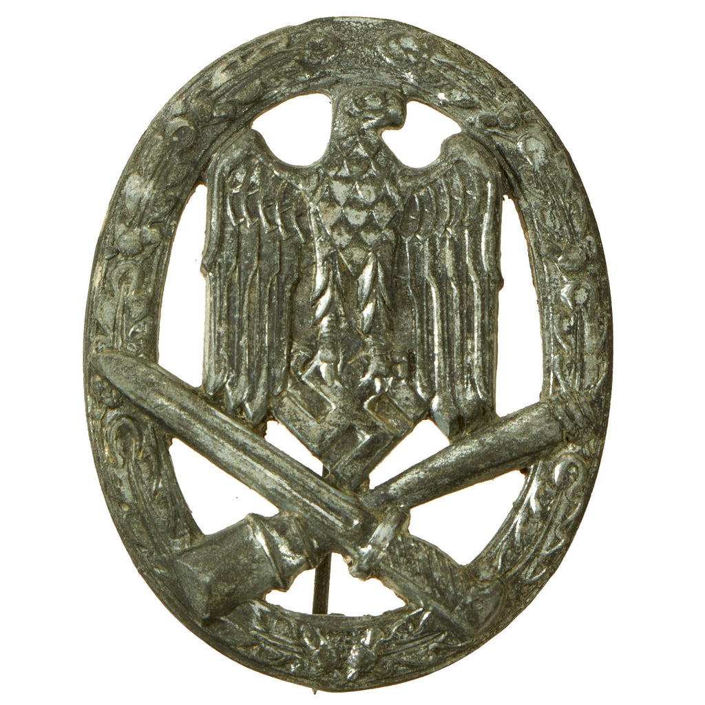 Original German WWII Silver Grade General Assault Badge - Unmarked Original Items
