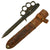 Original Rare U.S. WWII Everitt Black Handle Knuckle Fighting Knife with Scabbard Original Items