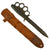 Original Rare U.S. WWII Everitt Black Handle Knuckle Fighting Knife with Scabbard Original Items