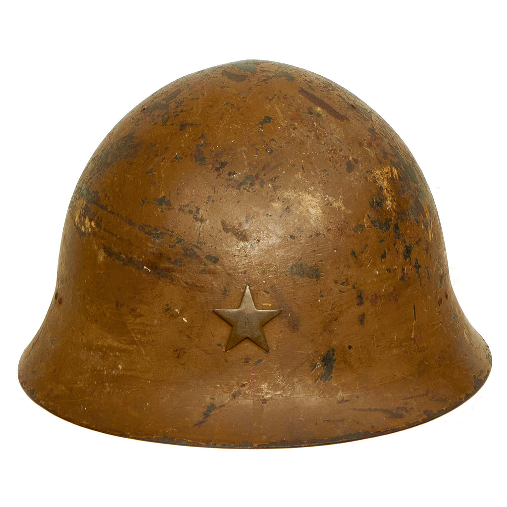 Original Japanese WWII Type 90 Army Helmet with Complete Liner and Chinstrap - Tetsubo Original Items