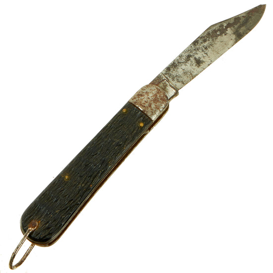 Original U.S. WWII style Korean War Airborne Schrade Walden NY M2 Pocket Knife with Bale Original Items