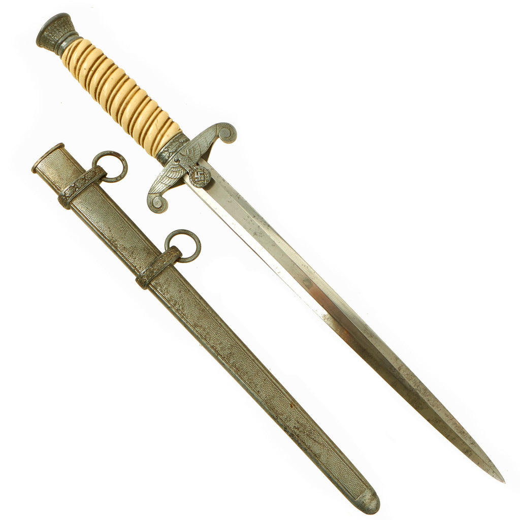 Original German WWII Army Heer Officer Dagger by Scabbard - Unmarked Blade Original Items