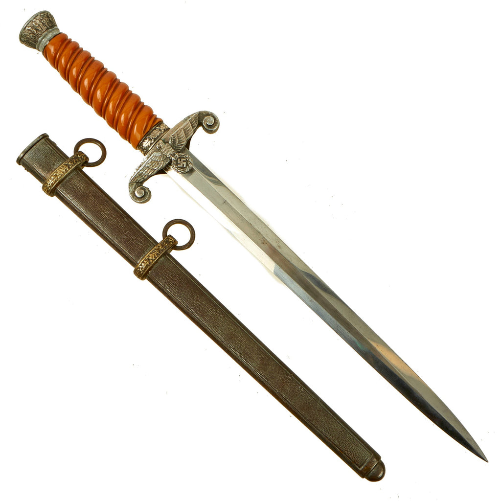 Original German WWII Personalized Army Heer Dagger by F. W. Höller of Solingen with Scabbard Original Items