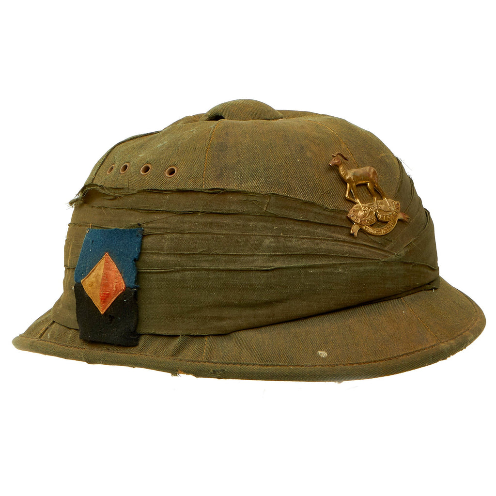 Original South African Early WWII Pretoria Regiment (Princess Alice's Own) Union Defence Force Veldt Green “Polo” Pith Helmet - Service Worn Original Items