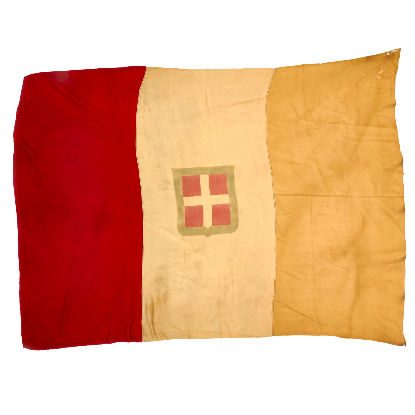 Original Italian WWII Kingdom Of Italy Flag With Savoy Coat Of Arms Original italian wwii kingdom of italy flag with savoy coat of arms