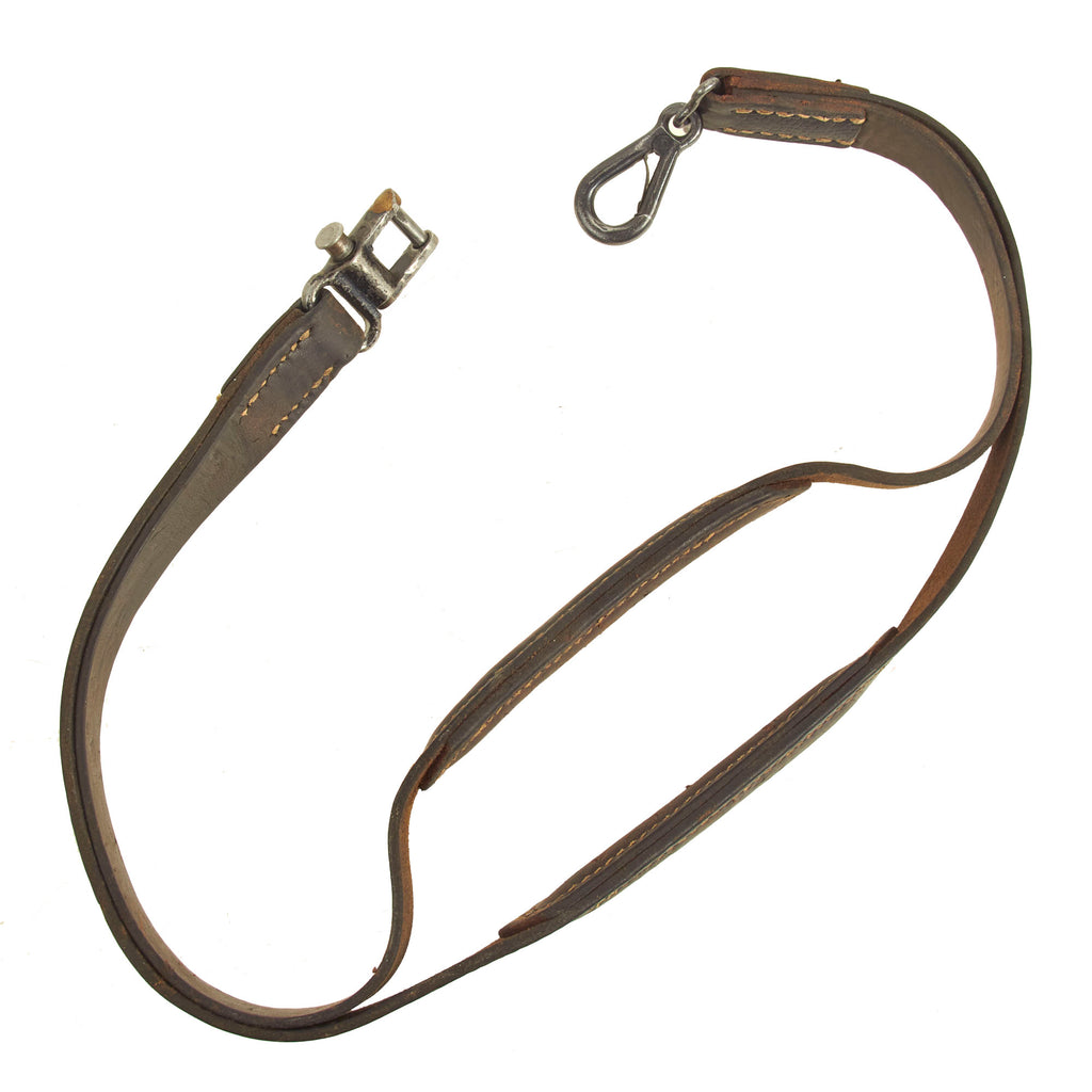 Original German WWII First Model MG 42 Padded Leather Carry Sling - Geteilte Trageriemen Original Items