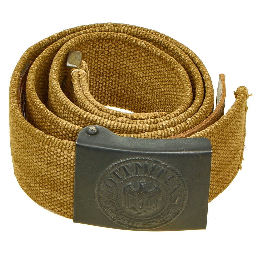 Original German WWII Rare Kriegsmarine Coastal Artillery Afrikakorps DAK Web Belt with Steel Buckle Original Items